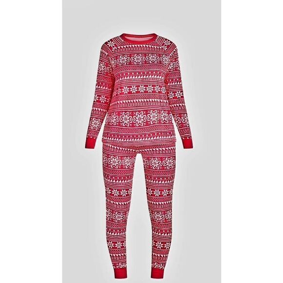 NWT JACLYN RED FAIR ISLE HOLIDAY 2 PIECE PAJAMA SET - Picture 3 of 7